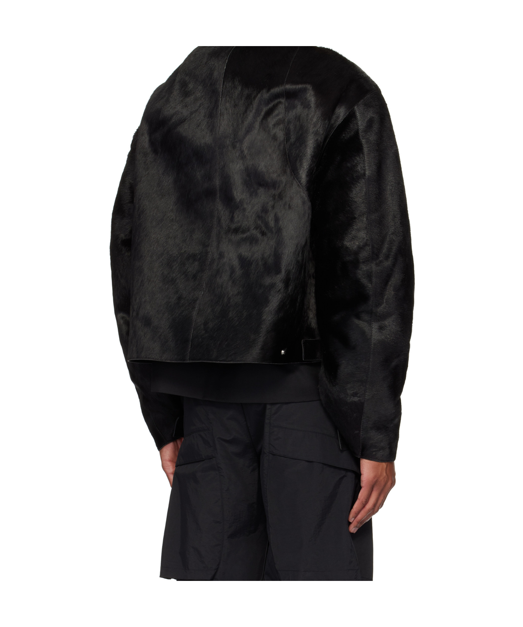 Heliot Emil Long-sleeved Leather Jacket In Black
