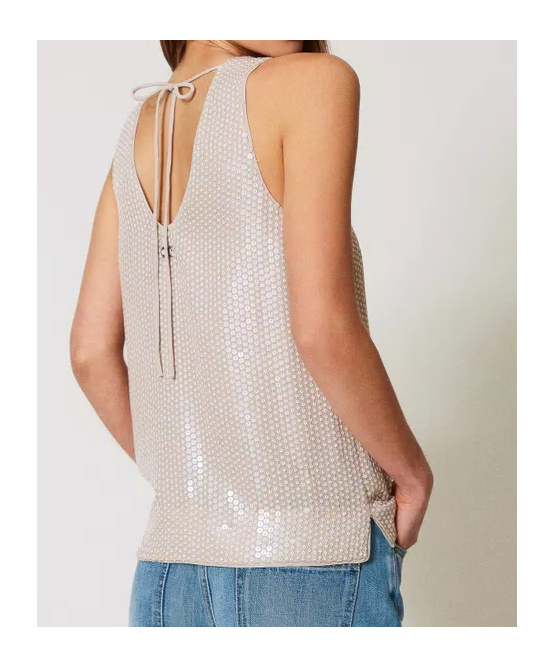 Twinset Top Avec Sequins Brodés