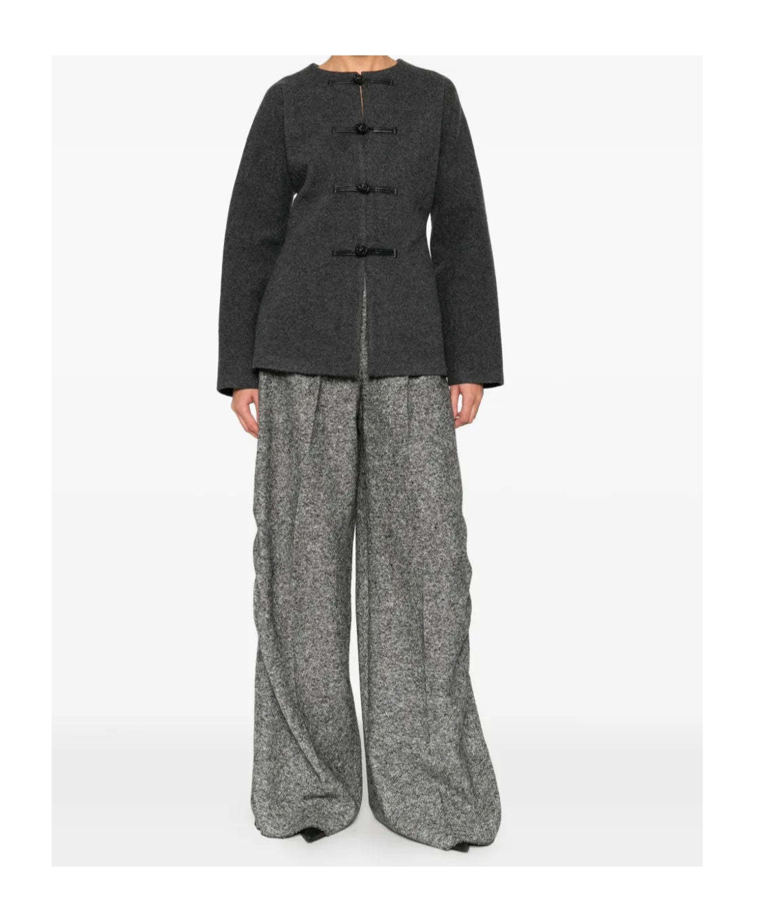 Rohe Mandarin Crew-neck Cardigan In Gray