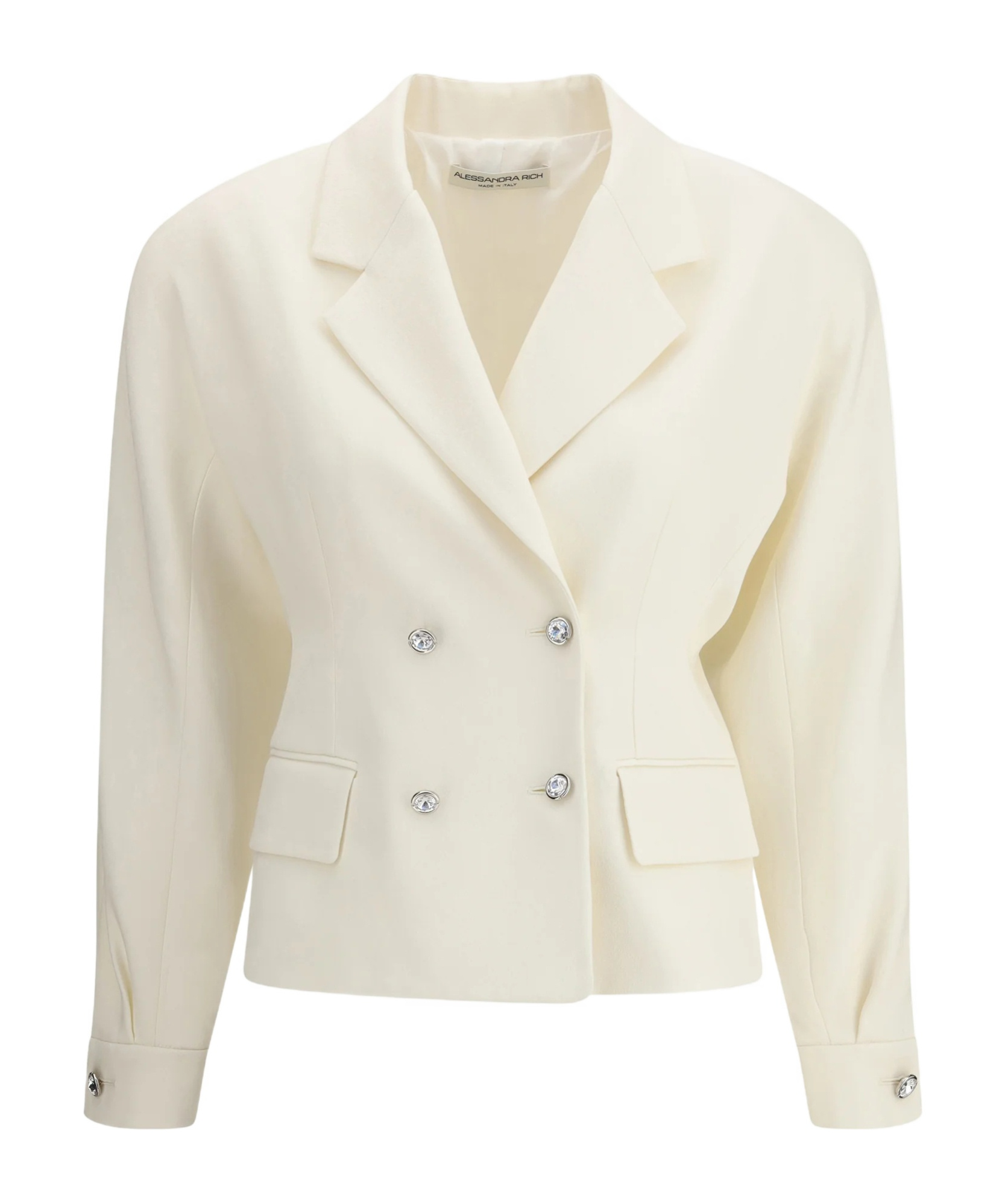 Alessandra Rich Lapel Long-sleeved Suit Jacket In Neutral