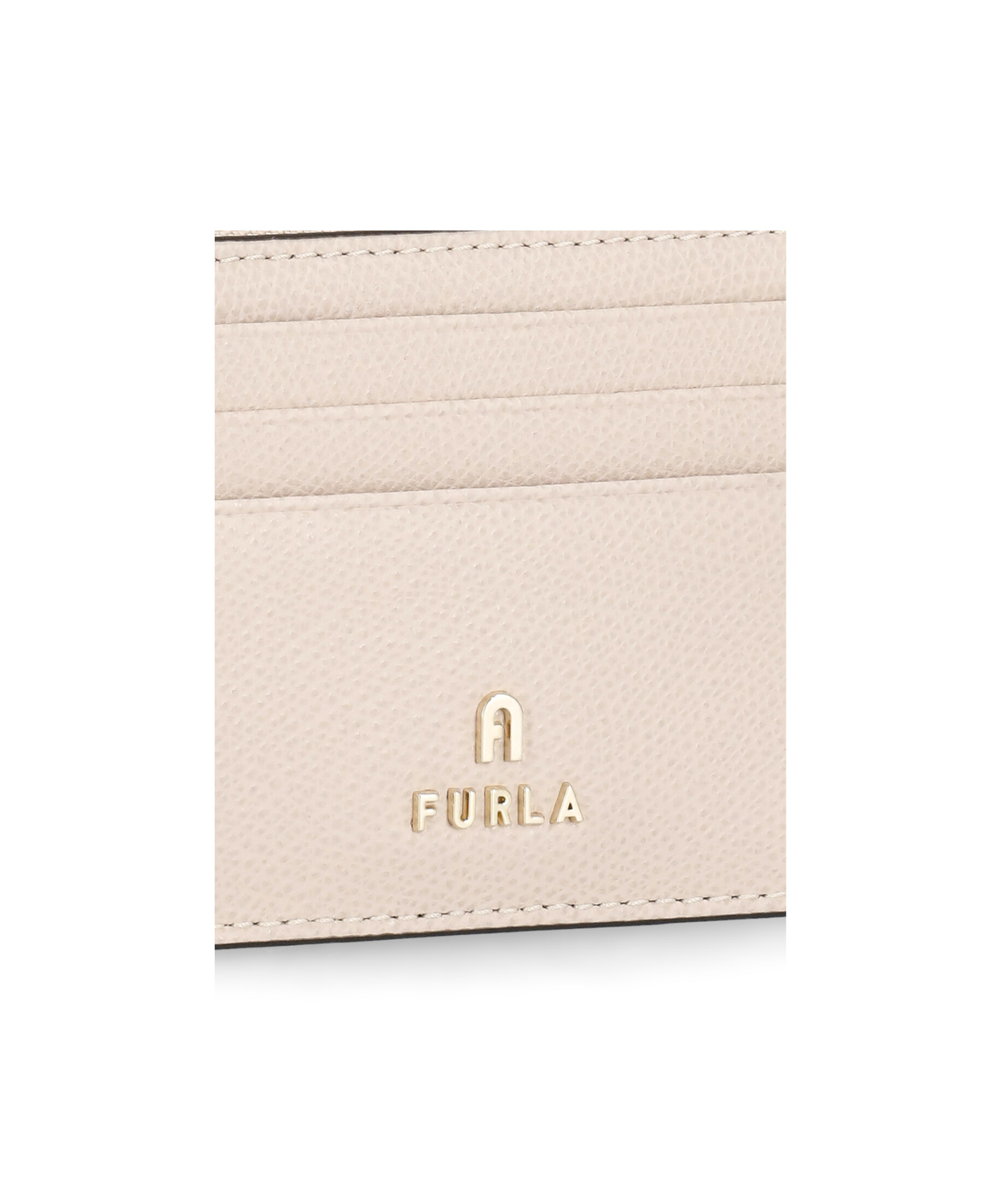 Shop Furla Camelia Logo Plaque Zip-up Small Card Holder In Nude