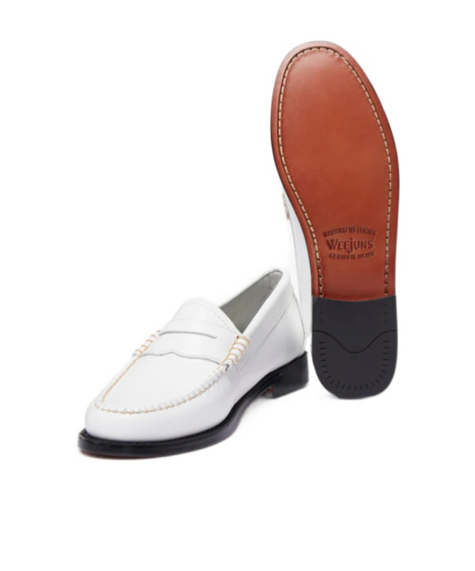 G.h. Bass & Co Weejuns Penny Round-headed Loafers In White