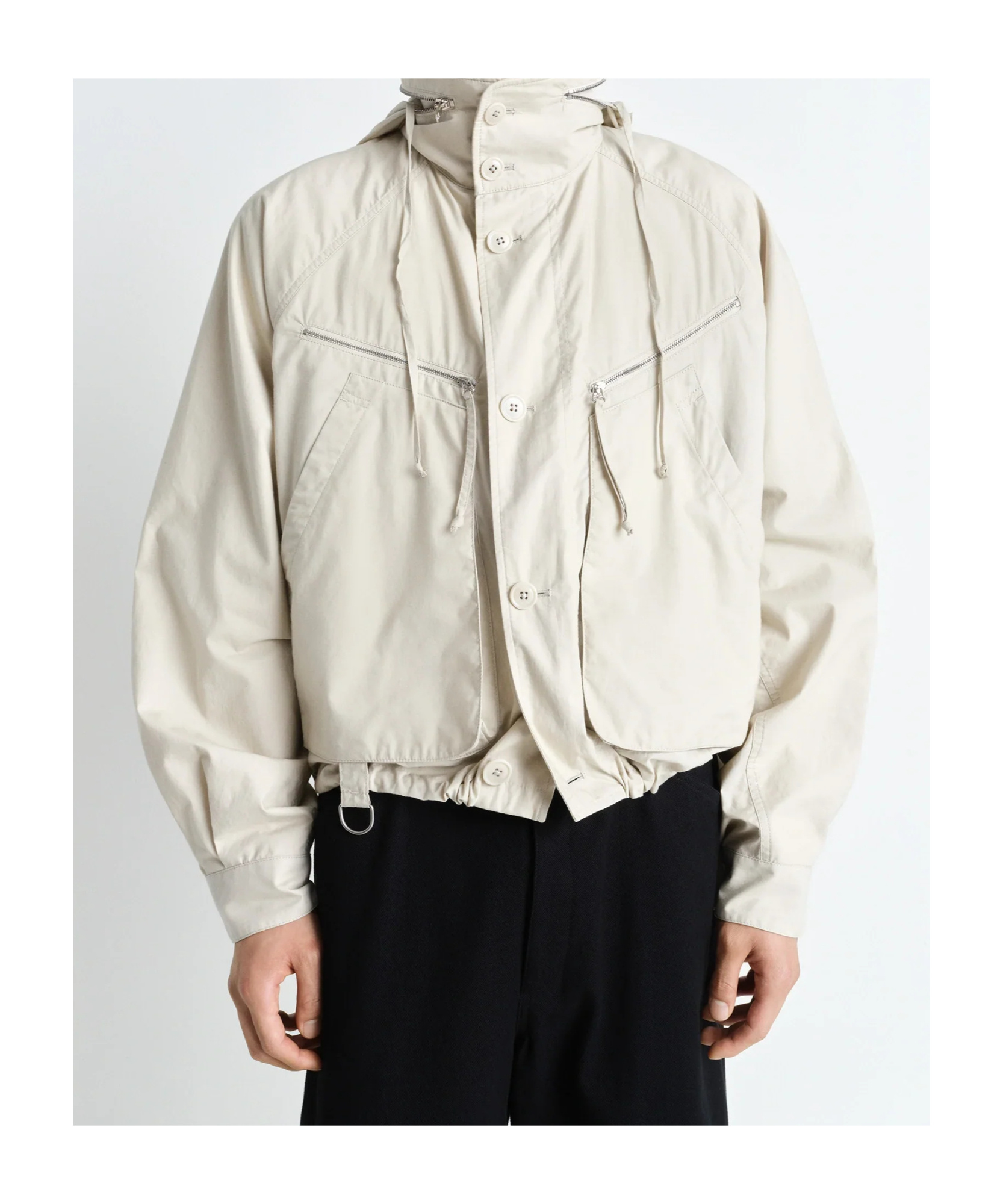 Lemaire Parachute Blouson Jacket Stone Beige In Pattern