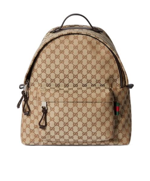 Gucci Medium Gg Backpack With Web In Pattern