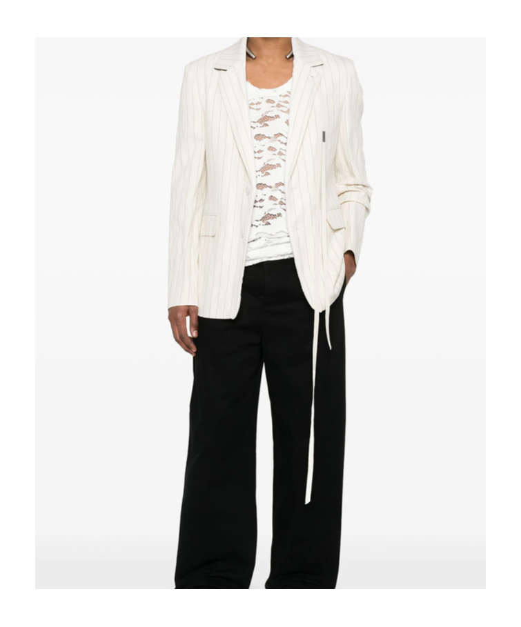 Ann Demeulemeester Long Sleeve Casual Jacket In White