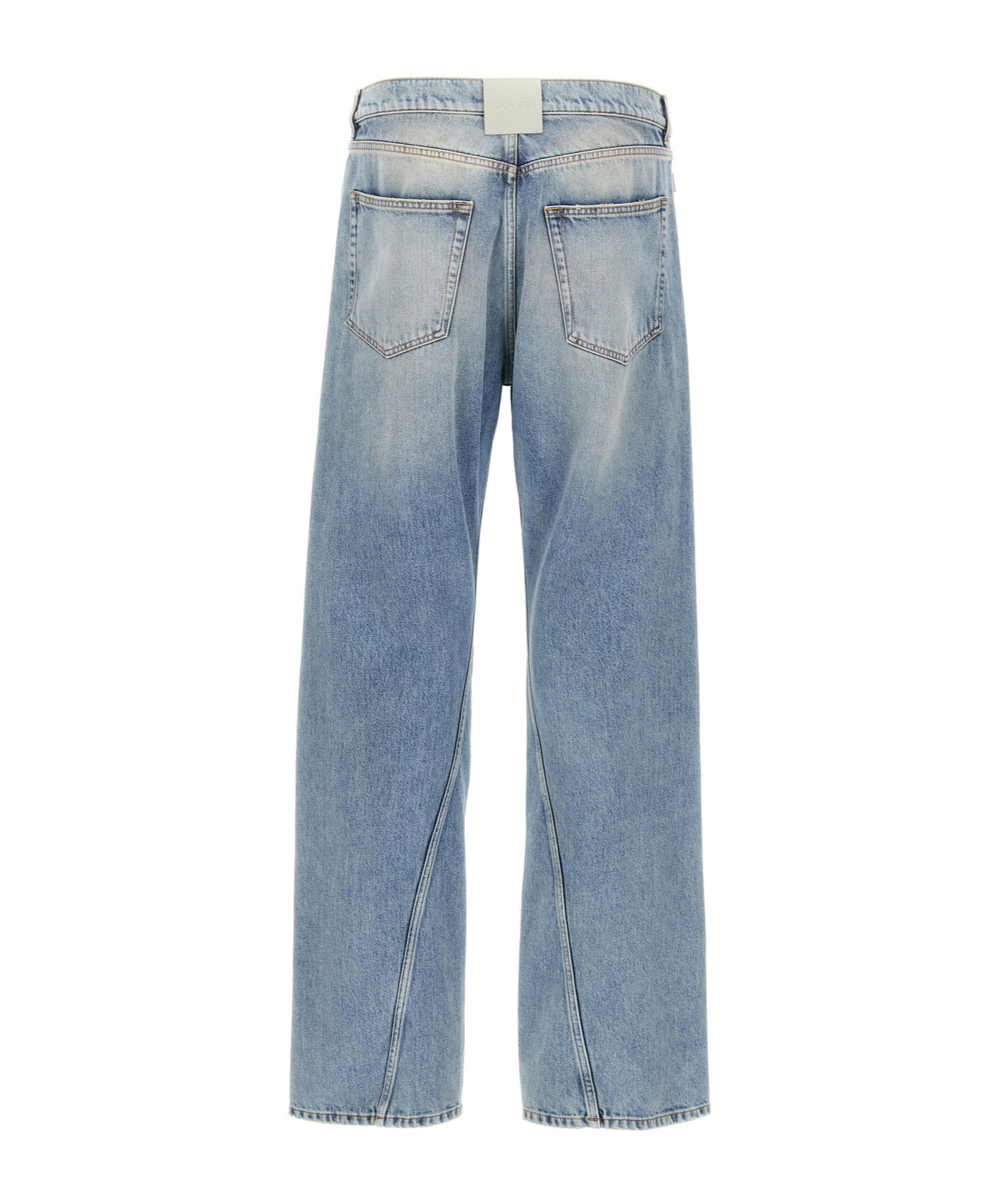 Lanvin 'faded Wash' Five-pocket Jeans With Belt Loops In Gray