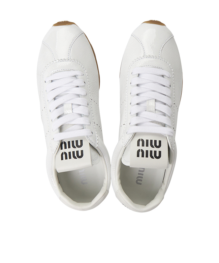 Miu Miu Plume Technical Fabric And Suede Sneakers In Multi