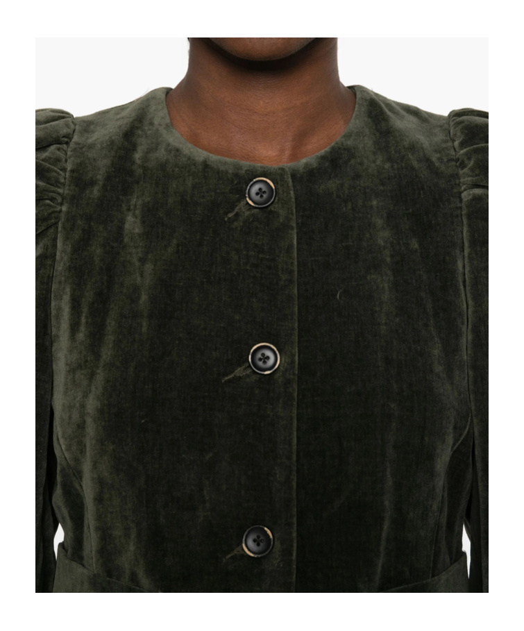 Uma Wang Long-sleeves Velvet Jacket In Black