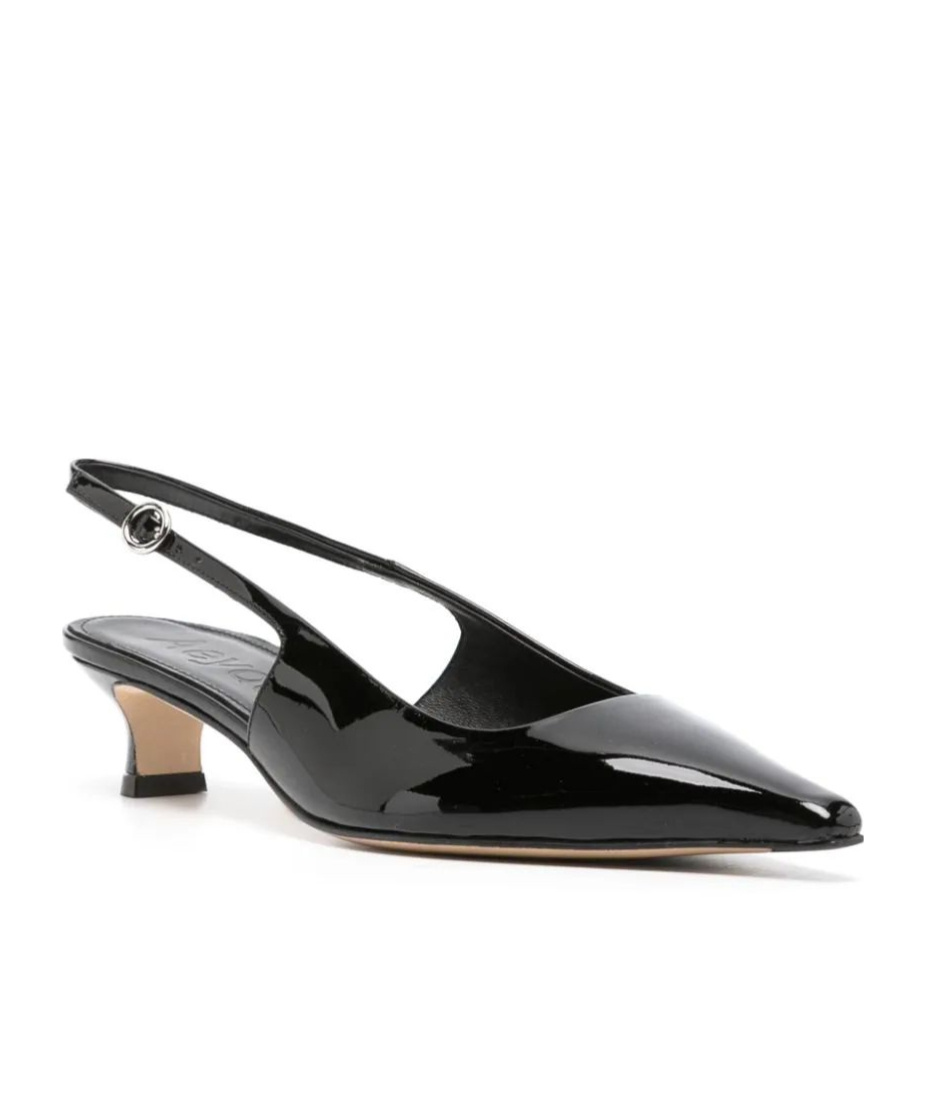 Aeyde Black Catrina Leather Slingback Heels In Black
