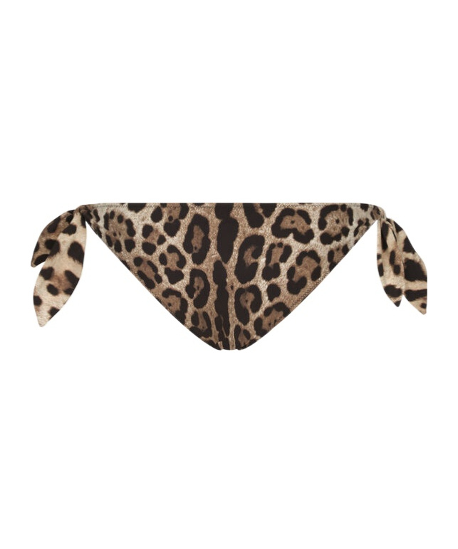 Dolce & Gabbana Leopard-print Bikini Bottom In Black