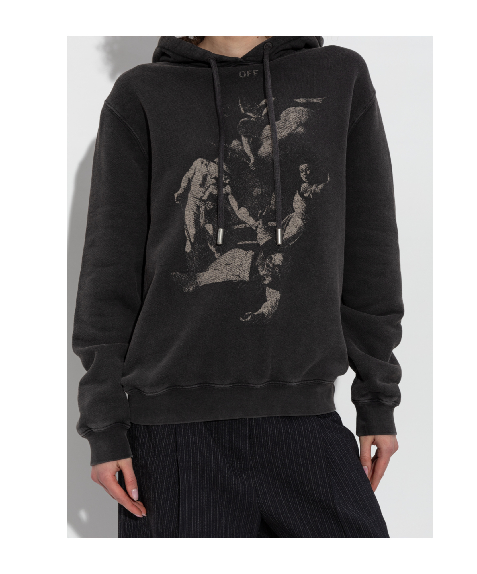 Off-white Long-sleeved Sweater In Black