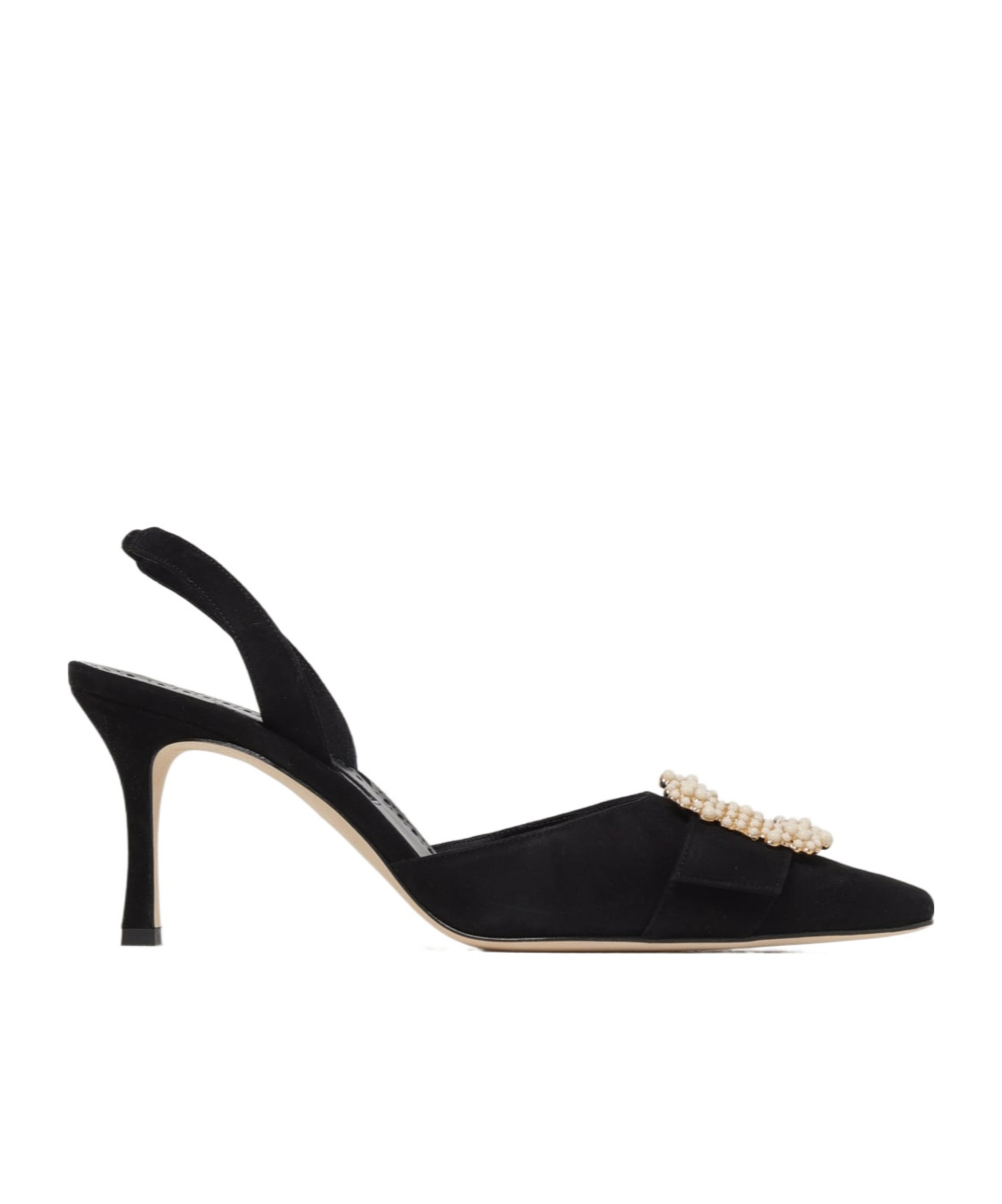 Shop Manolo Blahnik Pointed High Heel Sandals In Black