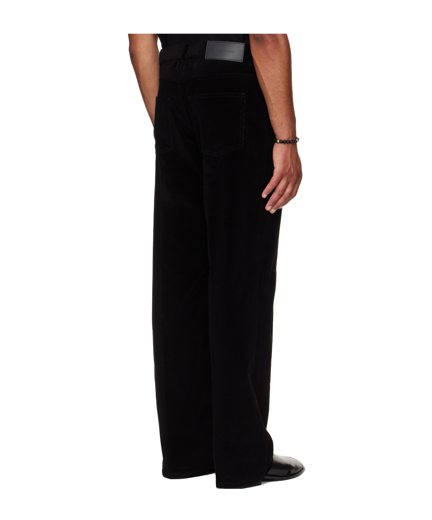 Ferragamo Corduroy Trousers In Black