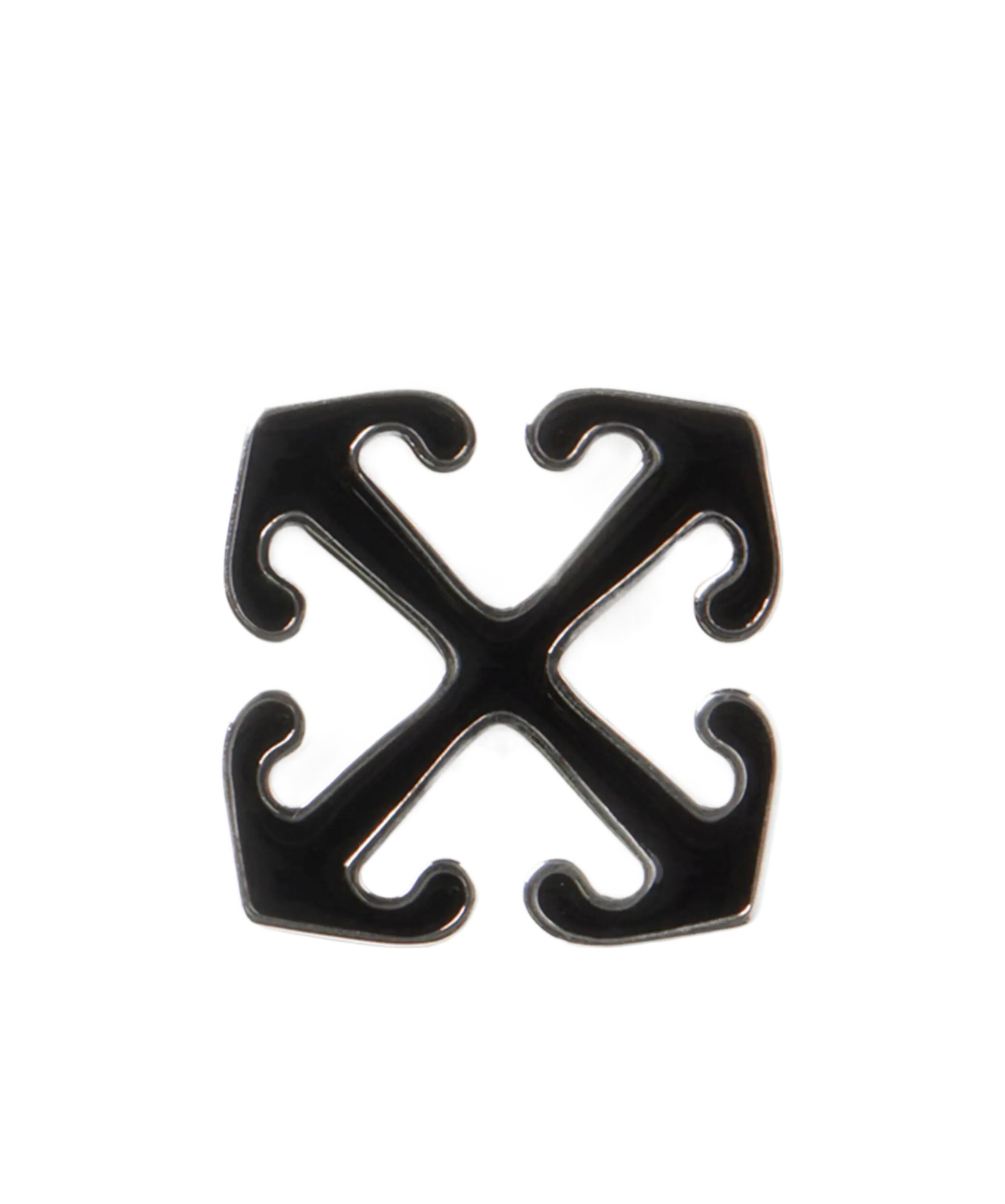 Off-white Arrow Enamel Single Earring In Black