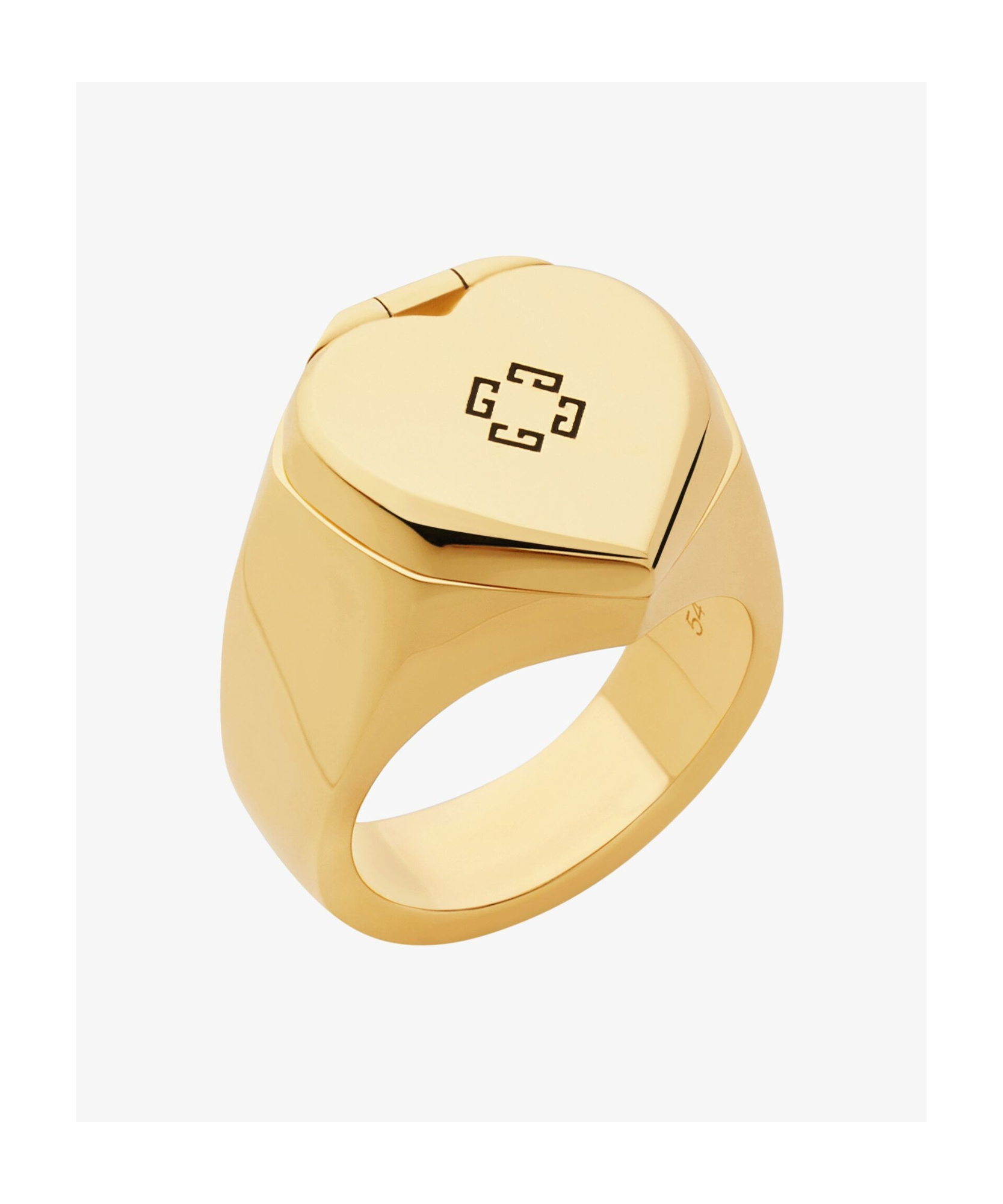 Givenchy Mirror Heart-shaped Ring In Yellow