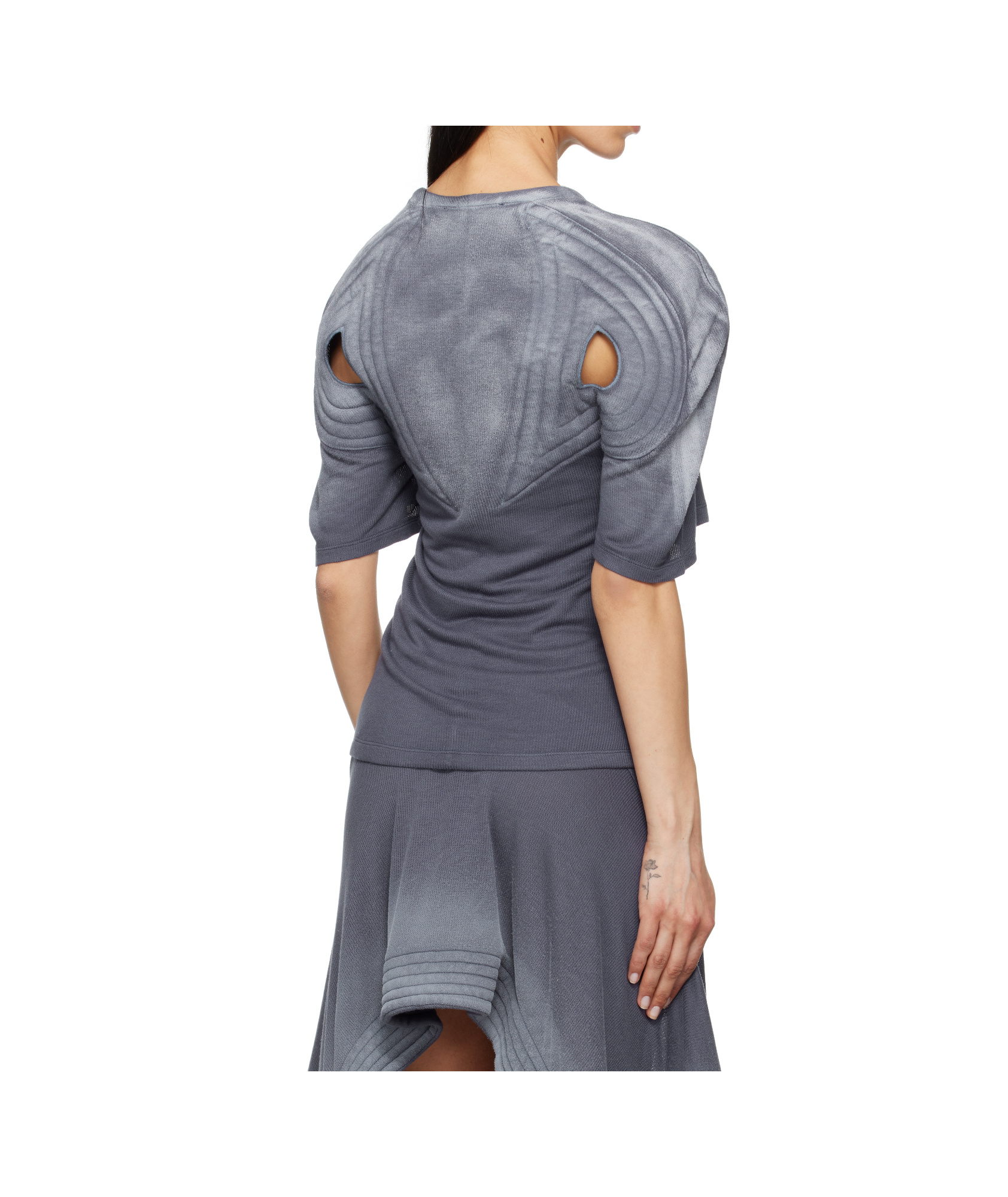 Kiko Kostadinov Navy Celritatem Padded T-shirt In Brown