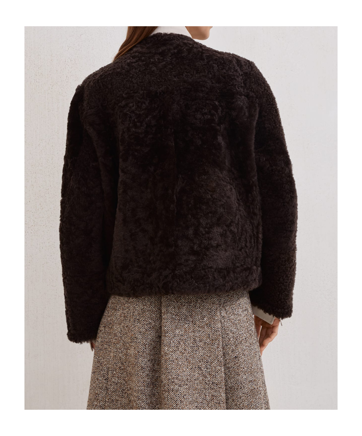 Brunello Cucinelli Reversible Sheep Shearling Double-breasted Jacket In Brown