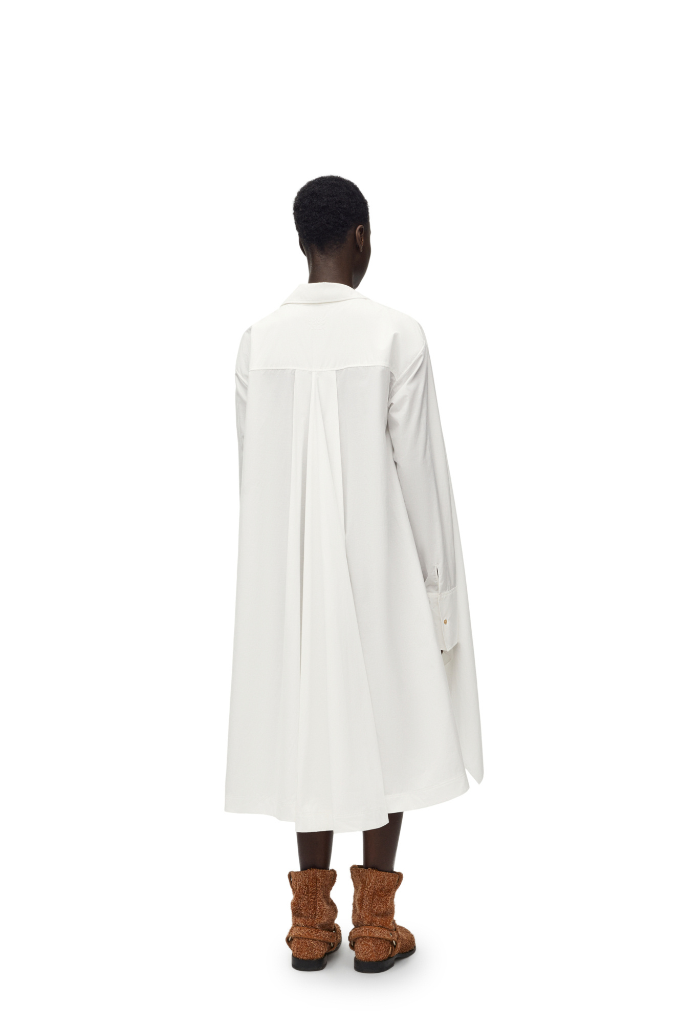 Loewe Front-tied Asymmetric Tunic Dress In White