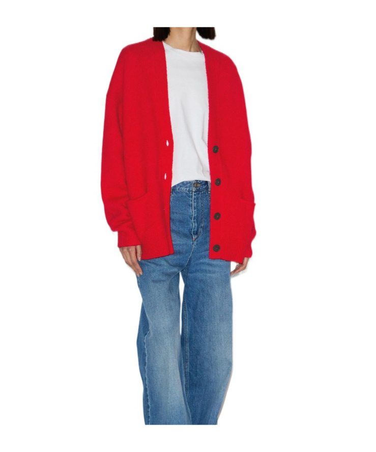 Isabel Marant Étoile Eborah Baby Alpaca Cardigan In Red