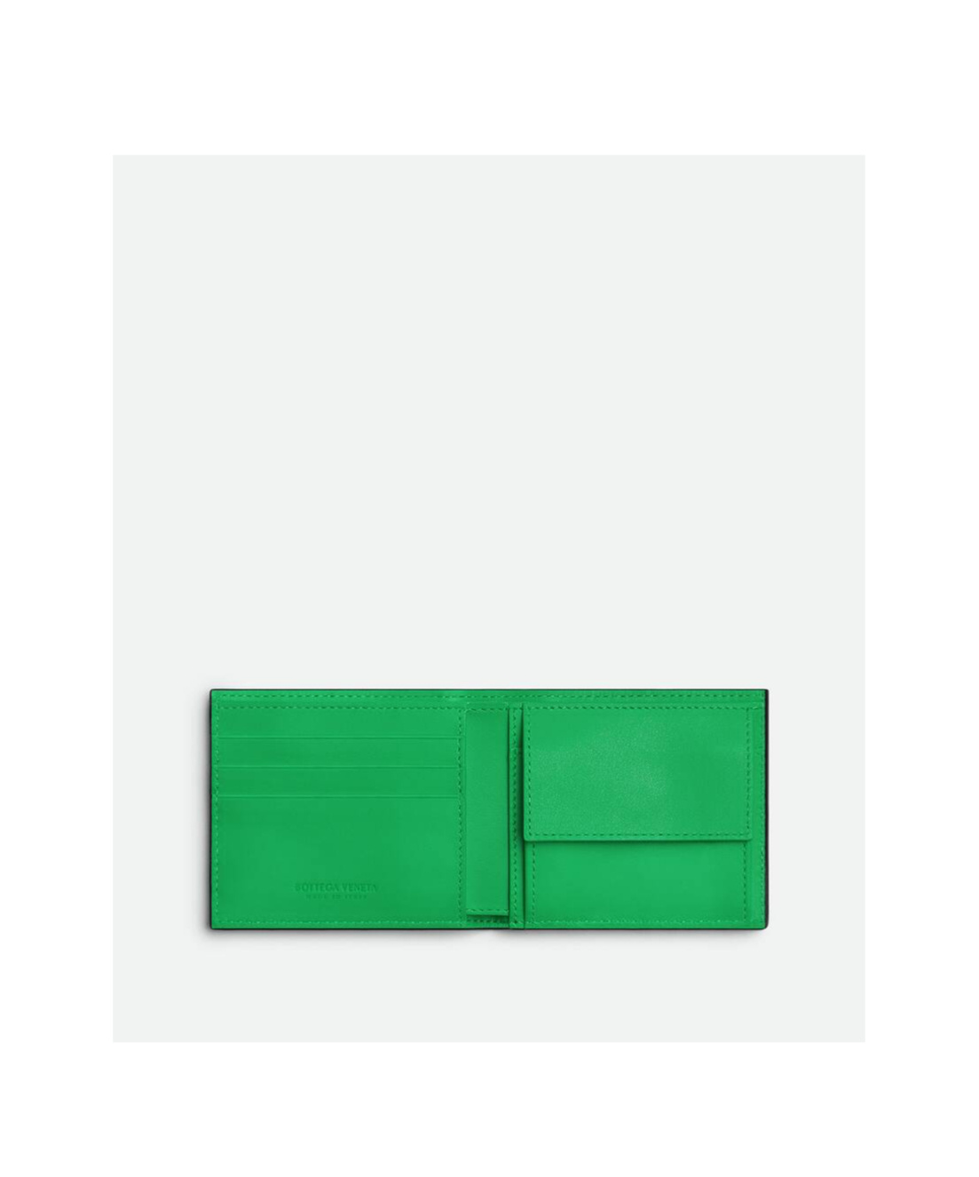 Shop Bottega Veneta Cassette Bi-fold Wallet With Coin Purse In Black/parakeet