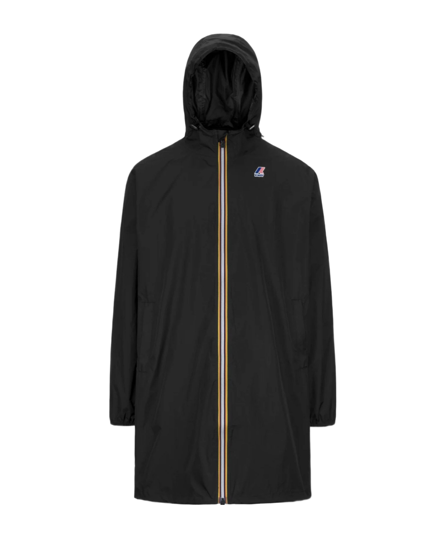K-way Long Waterproof Jacket In Black