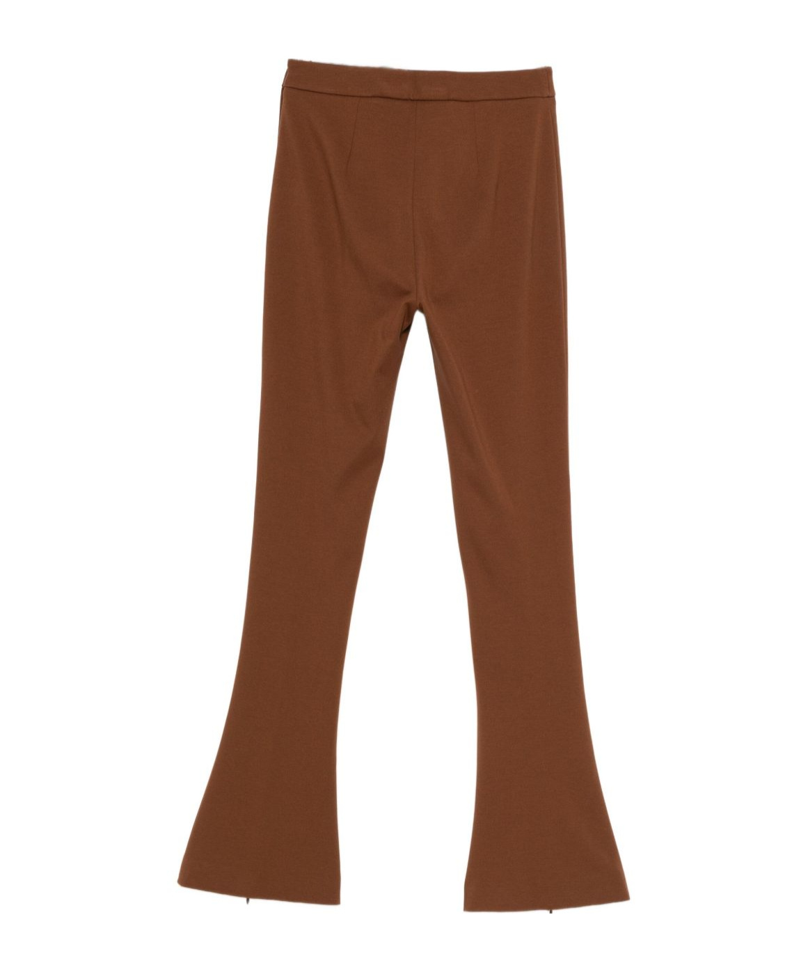 Semicouture Flared Leg Pants With Fitted Waist In Brown