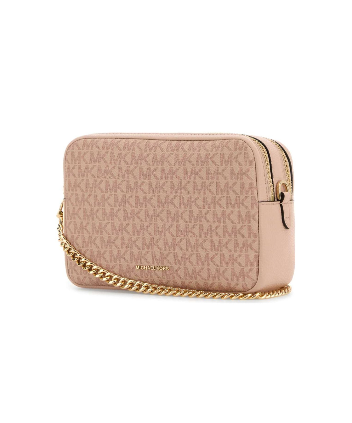 Michael Michael Kors Michael By Michael Kors Pink Canvas Medium Bryant Shoulder Bag In Brown