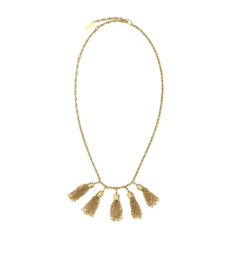 Chloé The Pompoms Necklace In Yellow