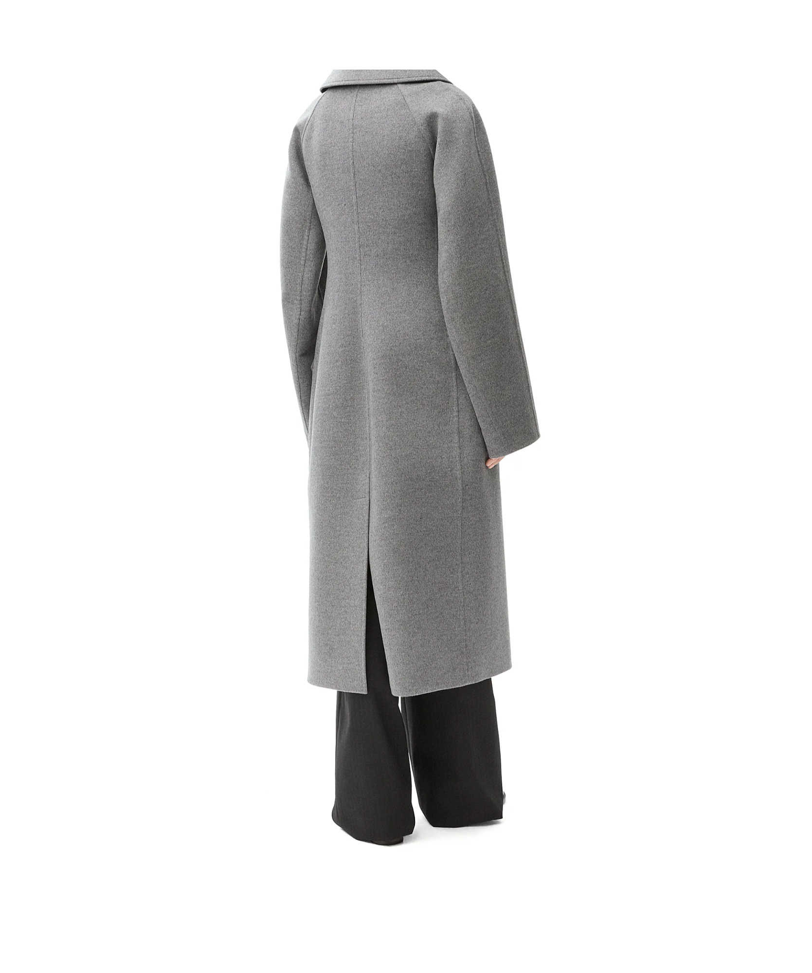 Shop Loewe Wool And Cashmere Double-breasted Coat In Gray