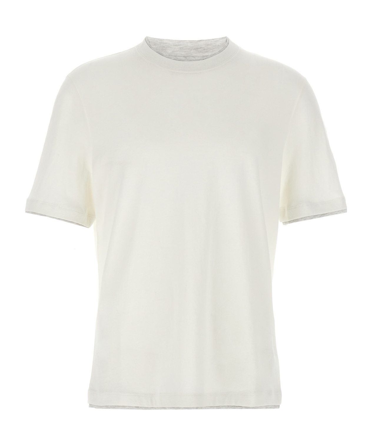 Brunello Cucinelli T-shirt With Faux-layering In White