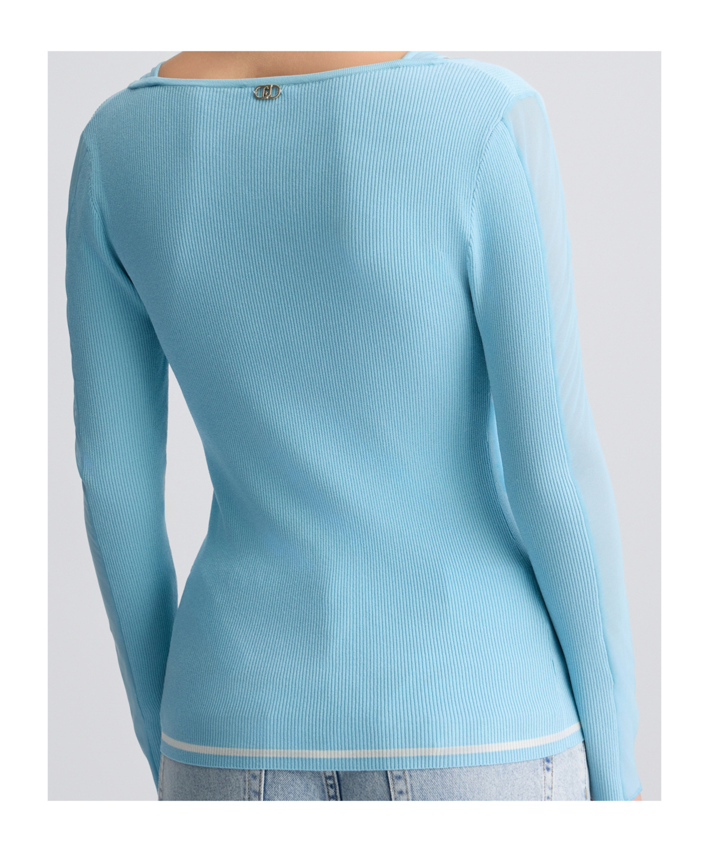 Liu •jo Jumper With Tulle Inserts In Blue