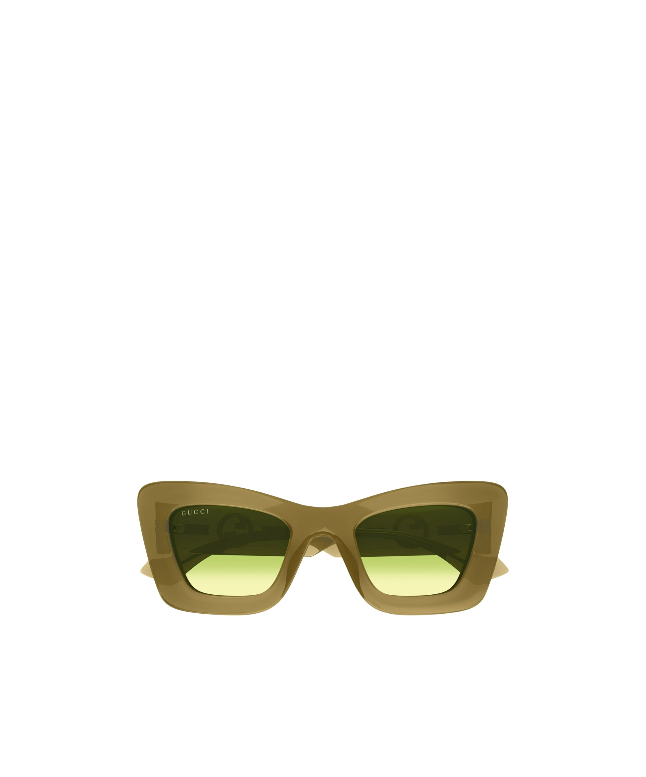 Gucci Transparent Oversize-frame Sunglasses In Green