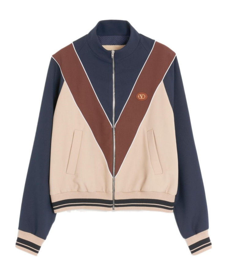 Valentino Garavani Zip-up Sweatshirt With Vlogo Patch In Black