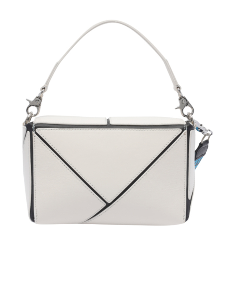 Shop Vic Matie Rochelle Geometric-panelled Shoulder Bag In White