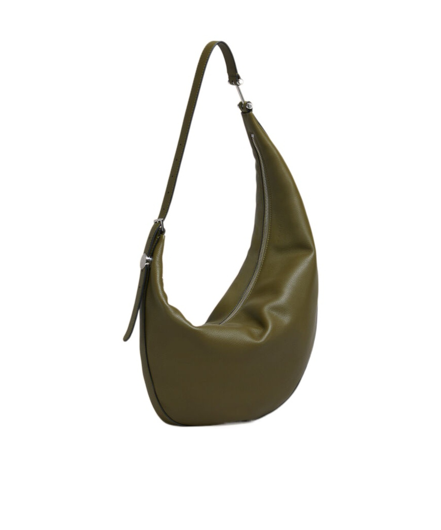 Marni Deep Green Leather Dot Small Hobo Bag