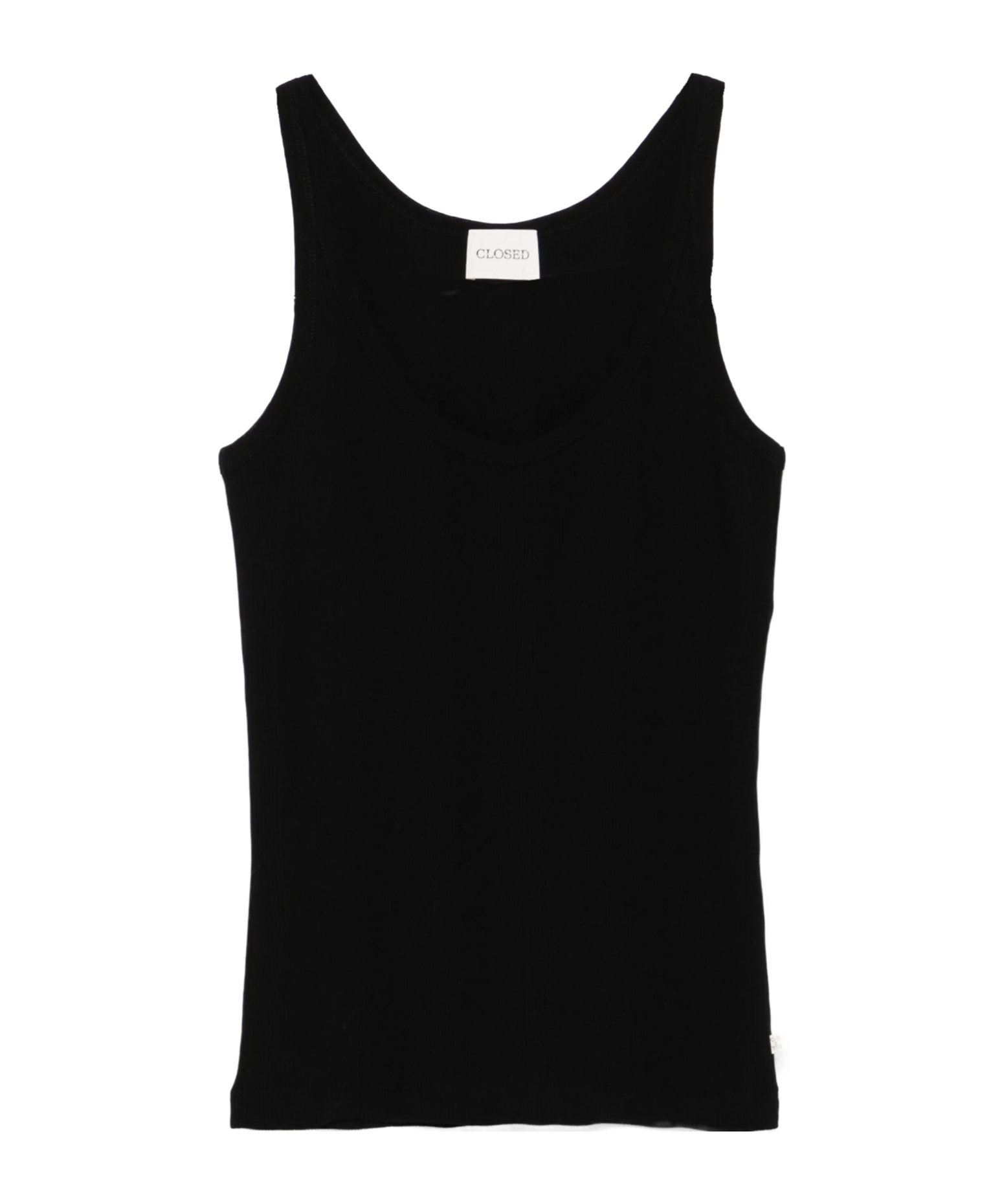 Closed Cotton Tank Top In Black