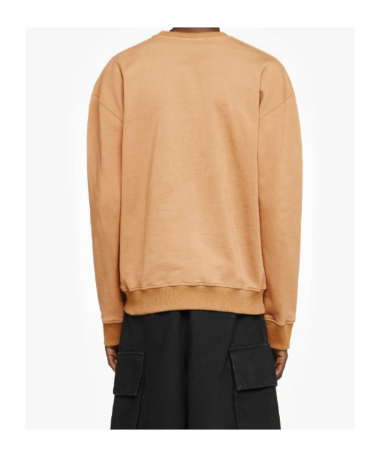 Jw Anderson Sweatshirt With Printed Lace Frontpanel In Nude