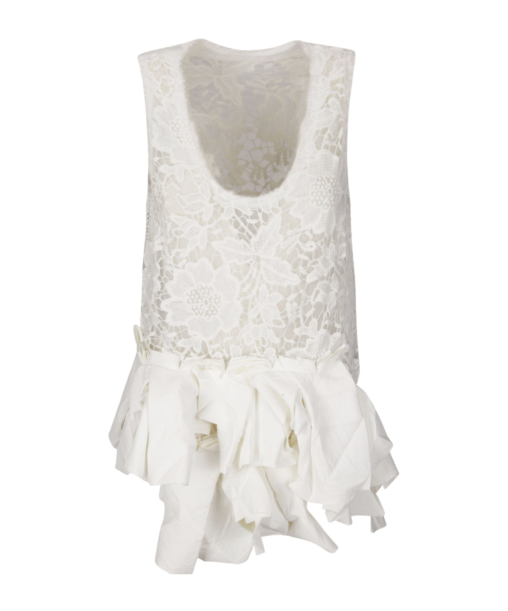 Comme Des Garçons Floral-lace Sleeveless Top