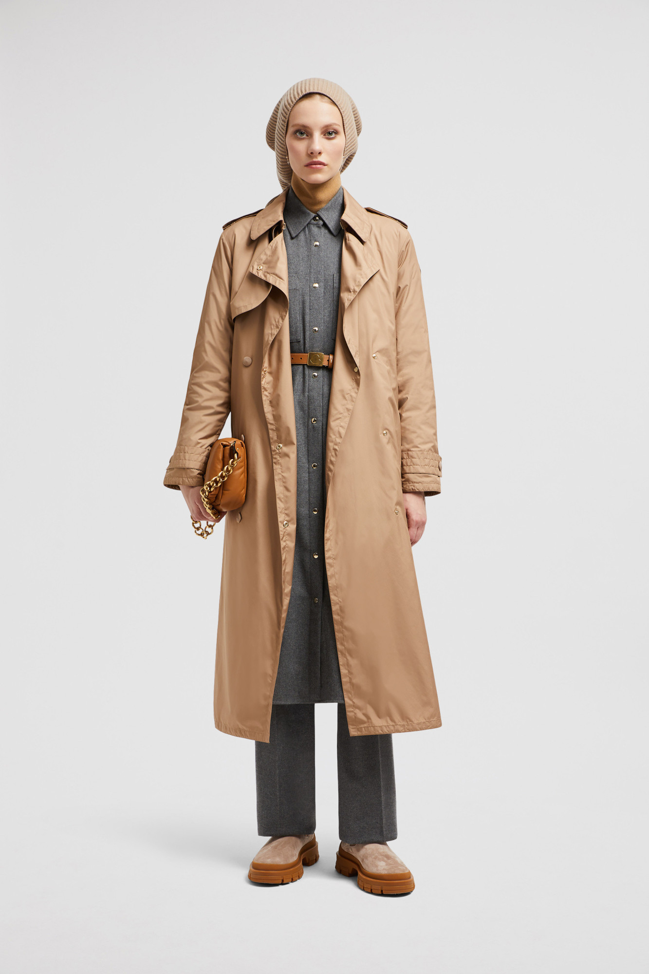 MONCLER BARBETANE DOWN TRENCH COAT