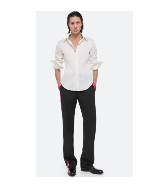 Helmut Lang Wool Belt Ring Casual Pants In Black