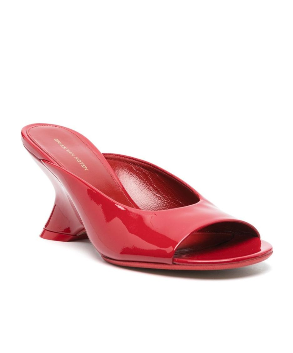 Shop Dries Van Noten Open-toe High-heeled Sandals In Red