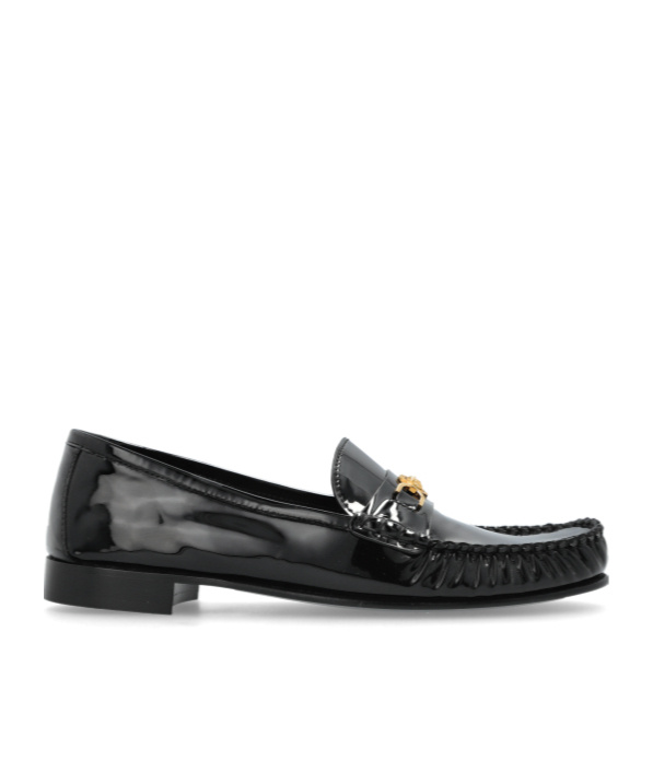 Versace Medusa-plaque Loafers In Black
