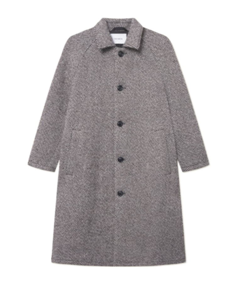 Les Deux Michael Twill Wool Coat In Gray