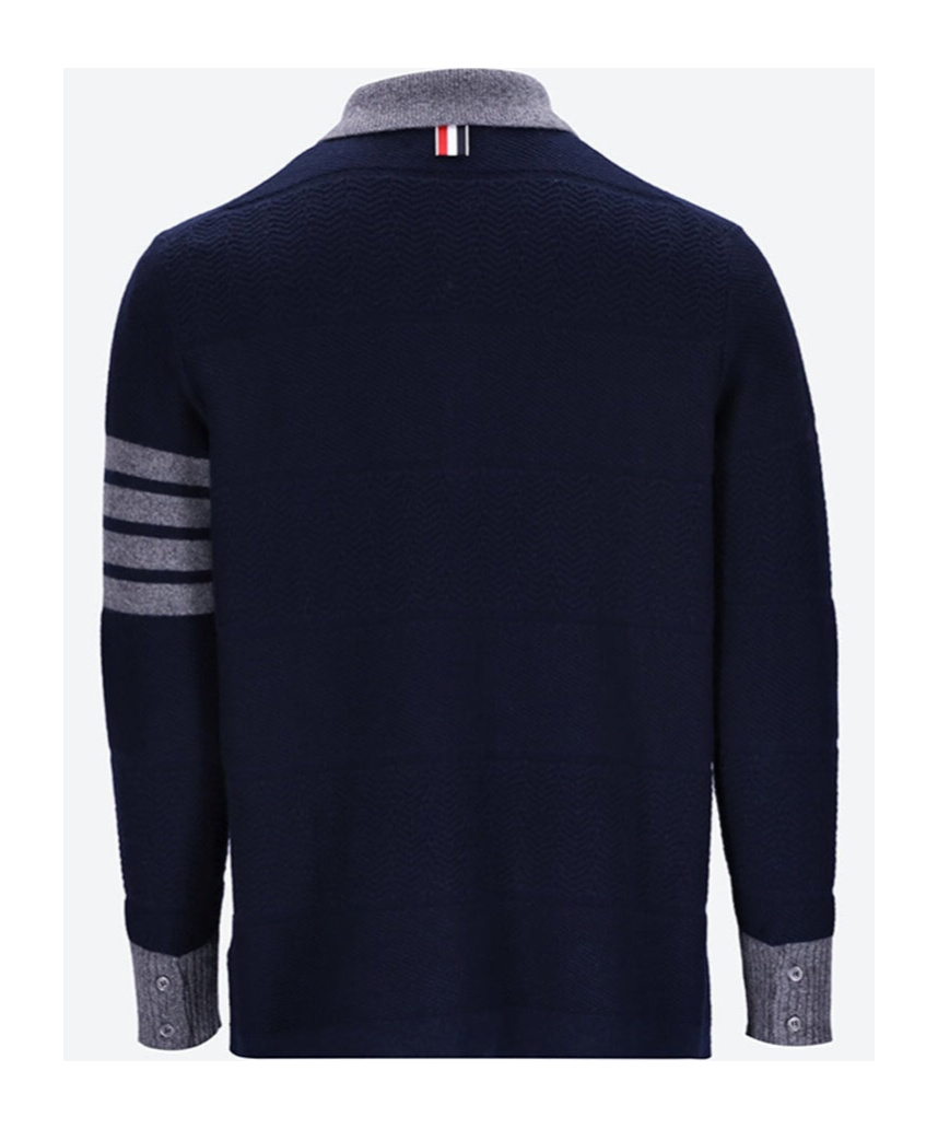 Thom Browne 4-bar Virgin Wool Polo Shirt In Black