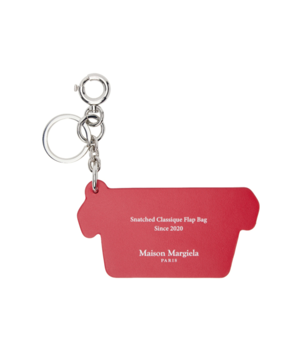 Maison Margiela Logo Keychain In Red