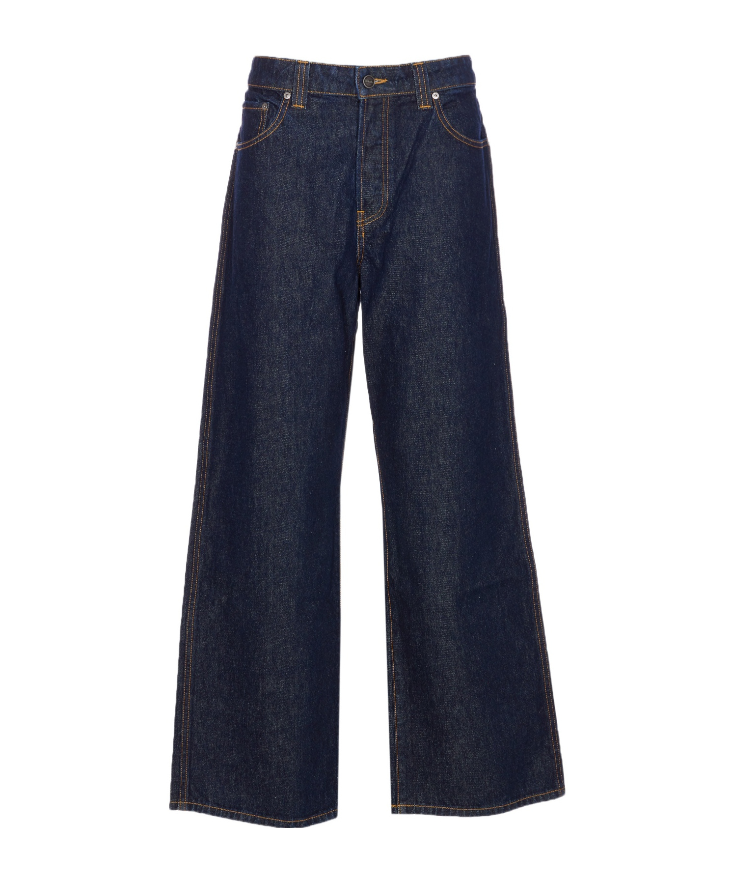 Khaite Bonnie High-waisted Wide-leg Jeans In Blue