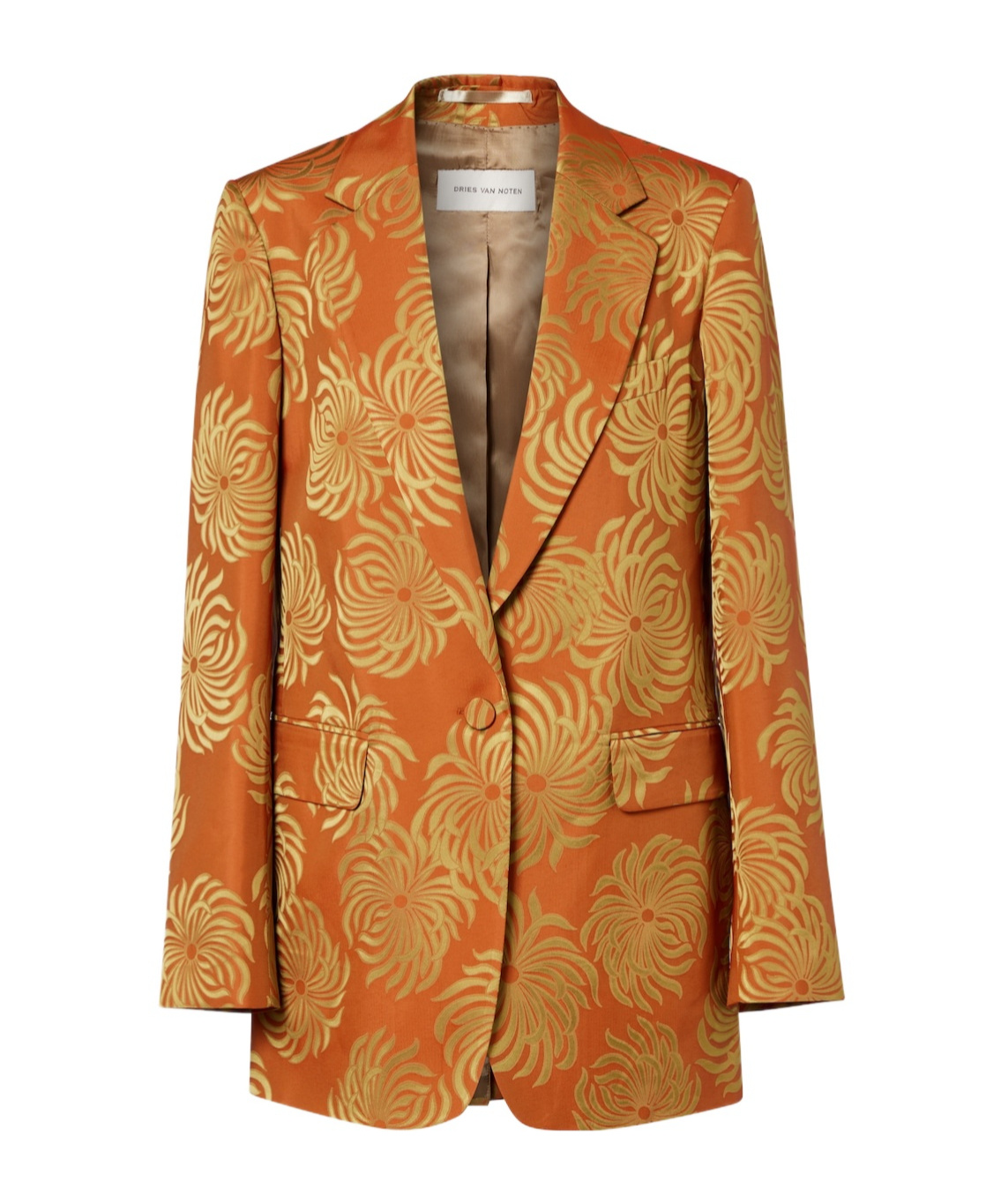 Dries Van Noten Floral Double-dye Jacquard Blazer In Multi