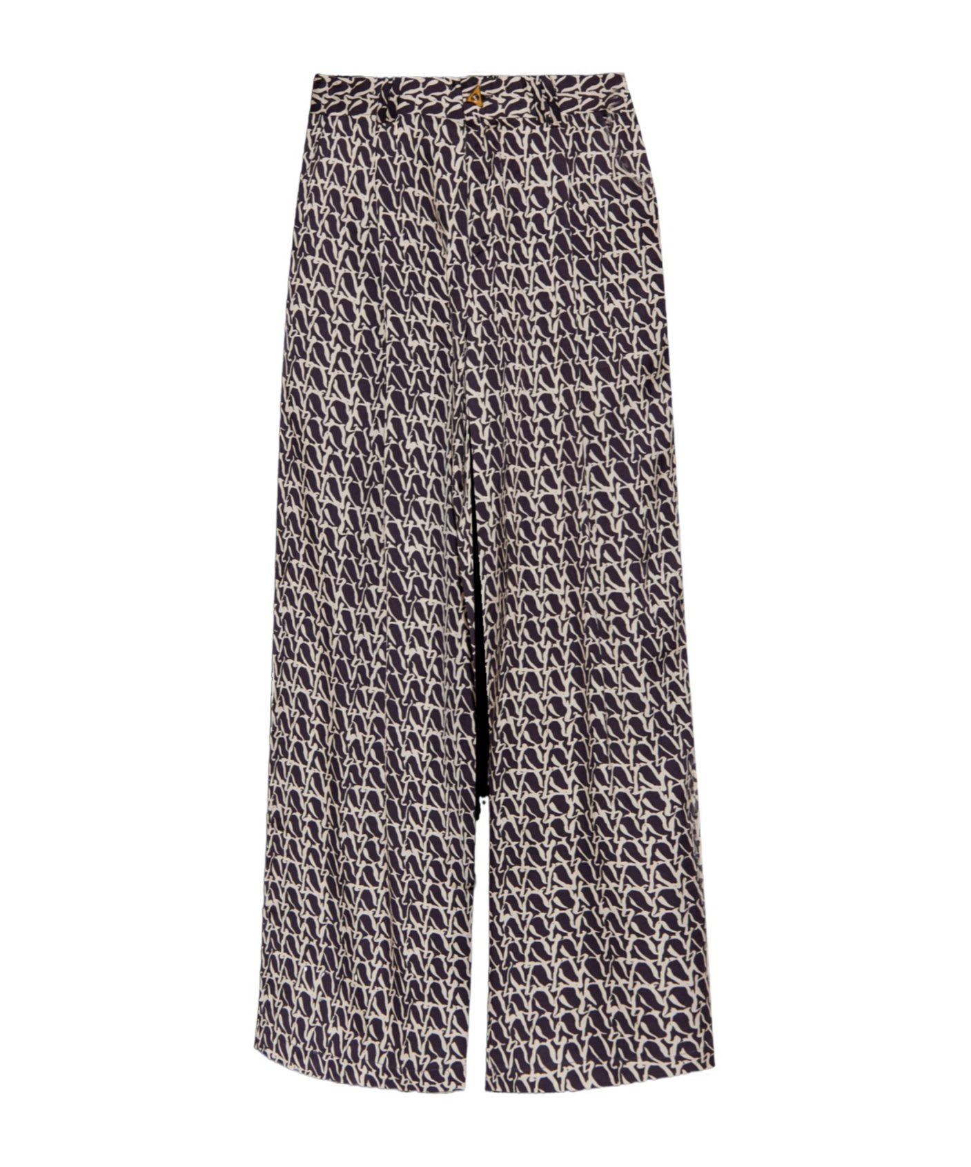 Shop Aeron Wellen Monogram-print Trousers In Black
