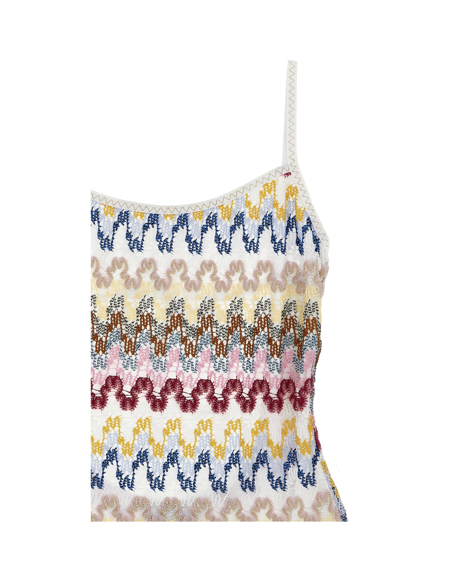 Missoni Thin Shoulder Strap One-piece Swimsuit In Multicolor