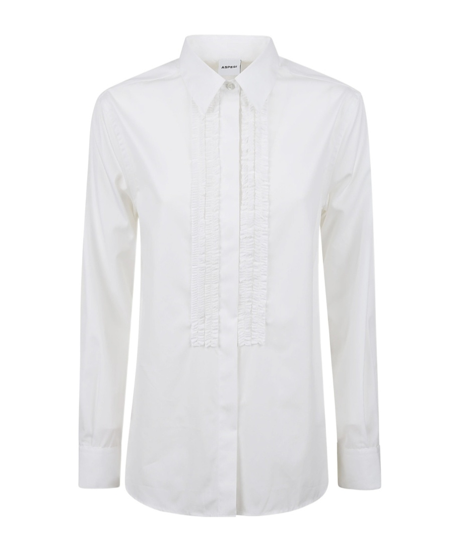 Aspesi Ruffled Collar Blouse In White